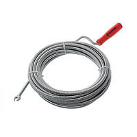 Трос для чищення труб Intertool 9мм x 10м сантехнічний каналізаційний з наконечником і ручкою