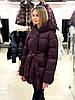 Пуховик жіночий ZLLY 25515 WINE BROWN, фото 2