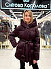 Пуховик жіночий ZLLY 25515 WINE BROWN, фото 8