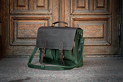 Чоловічий портфель зелений 42см*32см,сумка-портфель чоловічий,чоловічий шкіряний діловий портфель