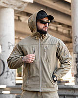 Тактическая куртка Softshell coyote на флисе, демисезонная военная куртка софтшелл армейская городская койот