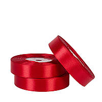 Стрічка атласна 2,0 см (33 м) яскраво-червона