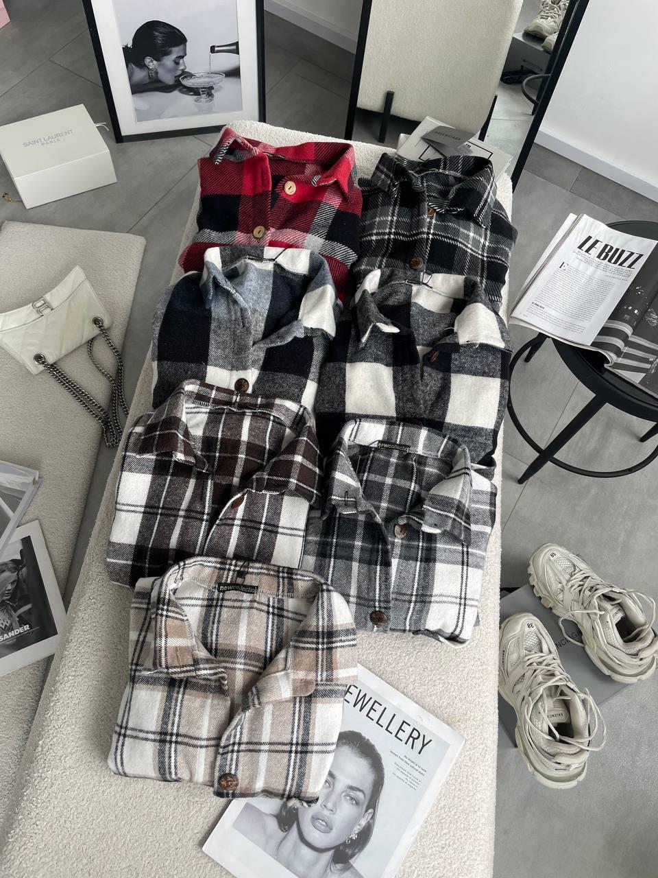 Сорочка з турецького кашеміру в клітинку Модель: 1532-298, фото 1