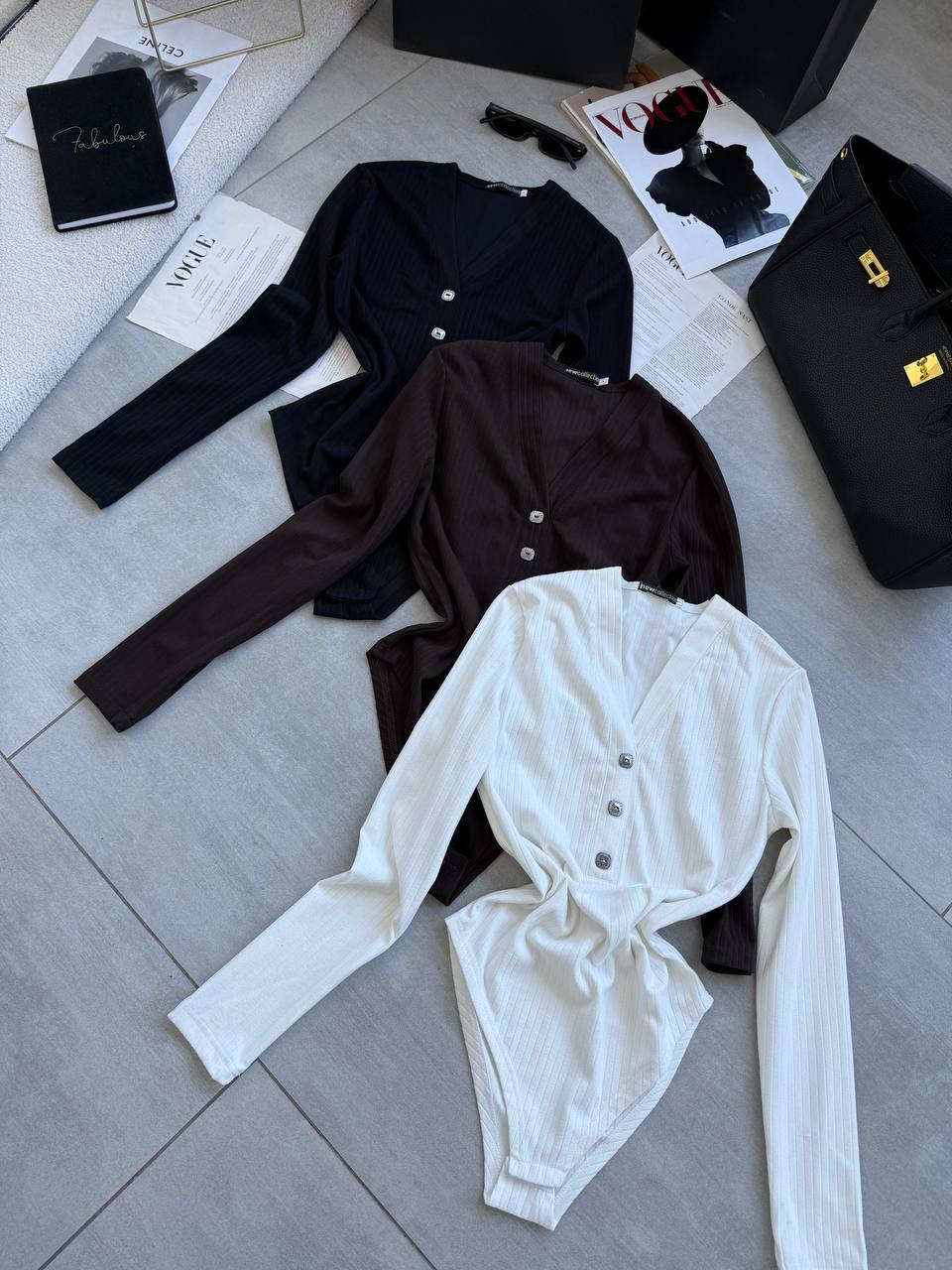 Боді з ангори рубчик Модель: 1532-304 Колір: молоко, чорний, мокко, шоколад, фото 1