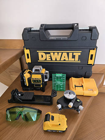 Лазерний рівень Dewalt 089LG 3D 12 ліній + триножка, фото 1