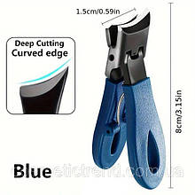 Кніпсер/кусачки пружинні вигнуті скошені для товстих врослих вікових Синій