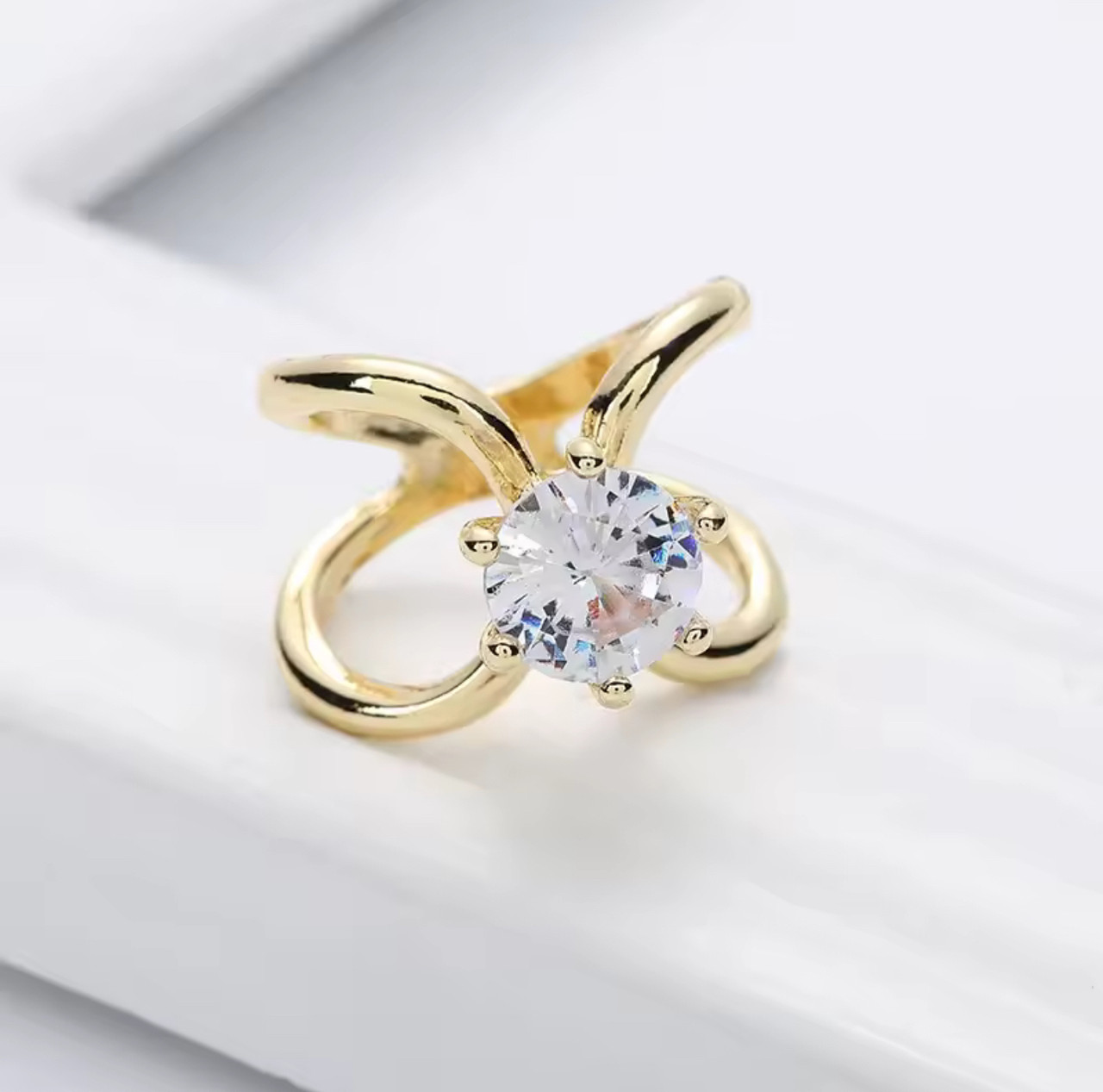 Брошка, зажим, тримач для хустинки у золотому кольорі 2мм, фото 1