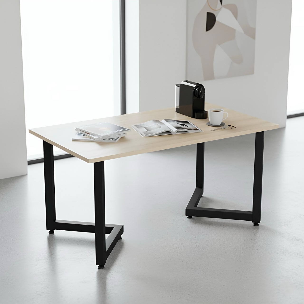 Прямокутний журнальний стіл із ламінованої ДСП, фото 1