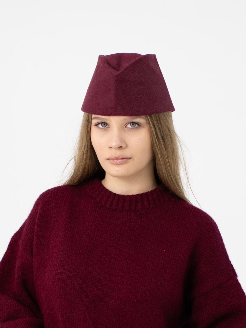 Пілотка кашемірова бордова