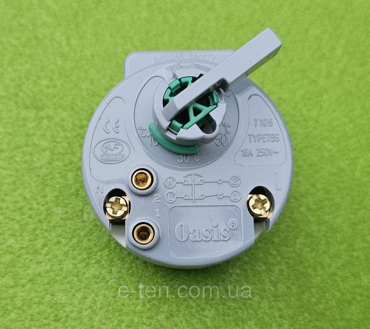 Терморегулятор механічний TBS / 16А / 250V з ПРАПОРЦЕМ (до ТЕНів) / L=270мм (СІРИЙ) OASIS