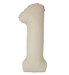 Кулька Цифра Slim "1" (1 м), Flexmetal, колір - кремовое латте сатин