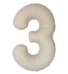 Кулька Цифра Slim "3" (1 м), Flexmetal, колір - кремовое латте сатин