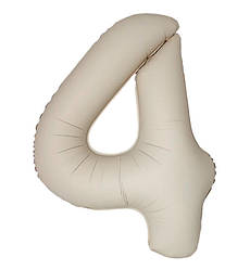 Кулька Цифра Slim "4" (1 м), Flexmetal, колір - кремовое латте сатин