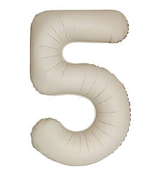 Кулька Цифра Slim "5" (1 м), Flexmetal, колір - кремовое латте сатин