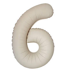 Кулька Цифра Slim "6" (1 м), Flexmetal, колір - кремовое латте сатин
