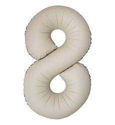 Кулька Цифра Slim "8" (1 м), Flexmetal, колір - кремовое латте сатин