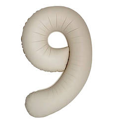 Кулька Цифра Slim "9" (1 м), Flexmetal, колір - кремовое латте сатин