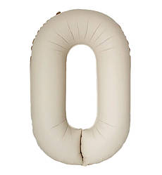 Кулька Цифра Slim "0" (1 м), Flexmetal, колір - кремовое латте сатин