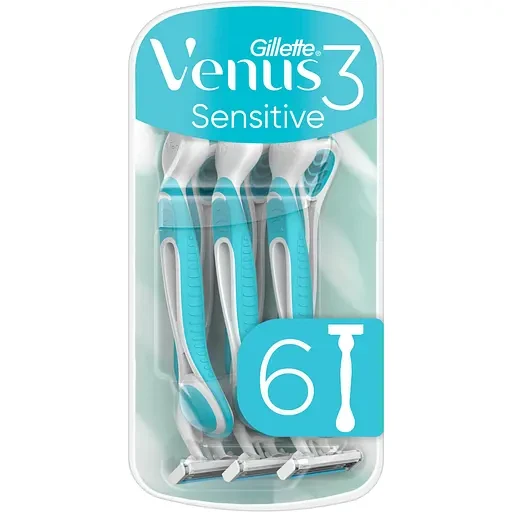 Бритви одноразові Venus 3 Sensitive 6 шт., фото 1