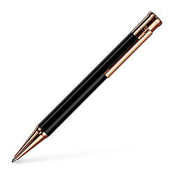 Ручка кулькова OttoHutt серії Design 04 Ballpoint Pen Shine Black Rosegold, корпус чорний із рожевим золотом, 944201