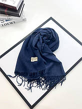 Кашеміровий шарф EST. 2023 двусторонній 180*70 см темний синій