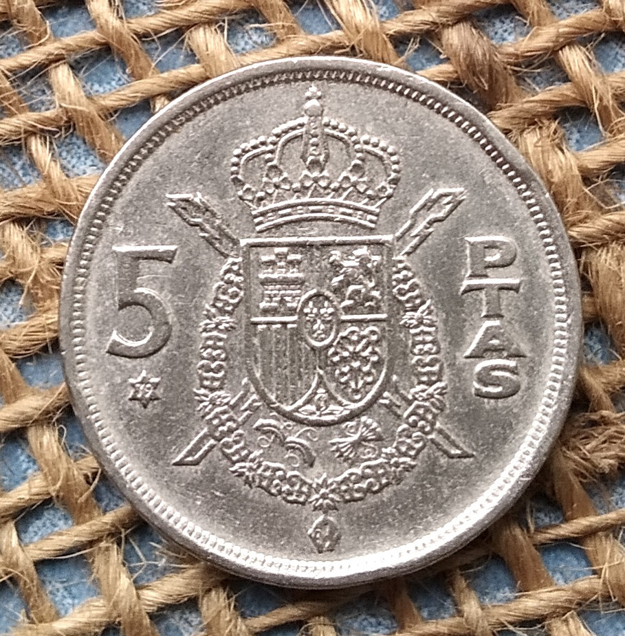 5 песет 1975 року. (79) Iспанiя, фото 1