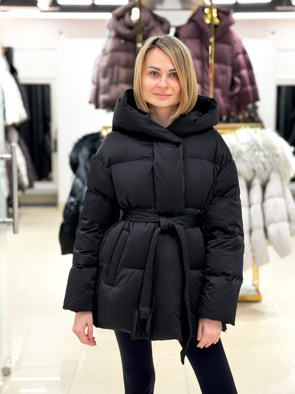 Пуховик жіночий ZLLY 25515 BLACK, фото 1