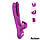 Потрійний вібратор з почерговими поштовхами двох фалосів та ритмічним шариком для клітора фіолетовий 22.6 см, фото 3