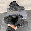 Зимові чоловічі шкіряні черевики, кросівки на блискавці чорні утеплені з натуральної шкіри на хутрі на зиму, розмір 40-45, фото 5