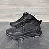 Зимові чоловічі шкіряні черевики, кросівки на блискавці чорні утеплені з натуральної шкіри на хутрі на зиму, розмір 40-45, фото 2