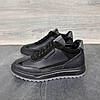 Зимові чоловічі шкіряні черевики, кросівки на блискавці чорні утеплені з натуральної шкіри на хутрі на зиму, розмір 40-45, фото 2