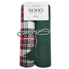 Kitch text SOHO Наб. марш. 40*60см хлопок 100% Sell Green/Red лента 2 шт.