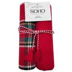 Kitch text SOHO Наб. марш. 40*60см хлопок 100% Sell Red лента 2 шт.