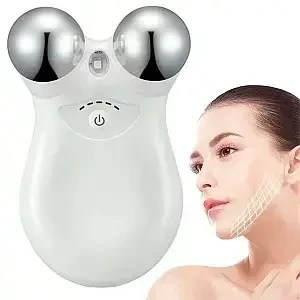 Вібраційний роликовий масажер для підтяжки обличчя та тіла Micro Current Skin Dt, фото 1