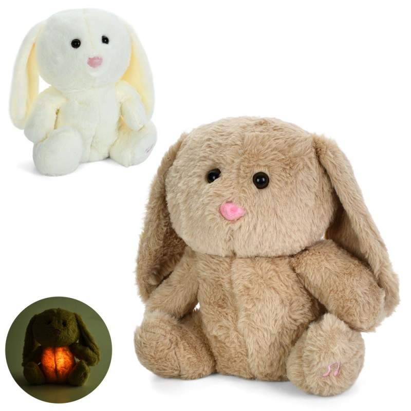 Нічник дитячий K-1231 Зайчик, 26-24-8см, музика, світло, дихає, плюш, фото 1