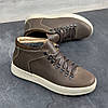 Зимові чоловічі шкіряні черевики, кросівки коричневі утеплені з натуральної шкіри на хутрі на зиму для чоловіків, розмір 40-45, фото 3