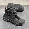 Зимові чоловічі шкіряні черевики, кросівки чорні утеплені з натуральної шкіри на хутрі на зиму для чоловіків, розмір 40-45, фото 3