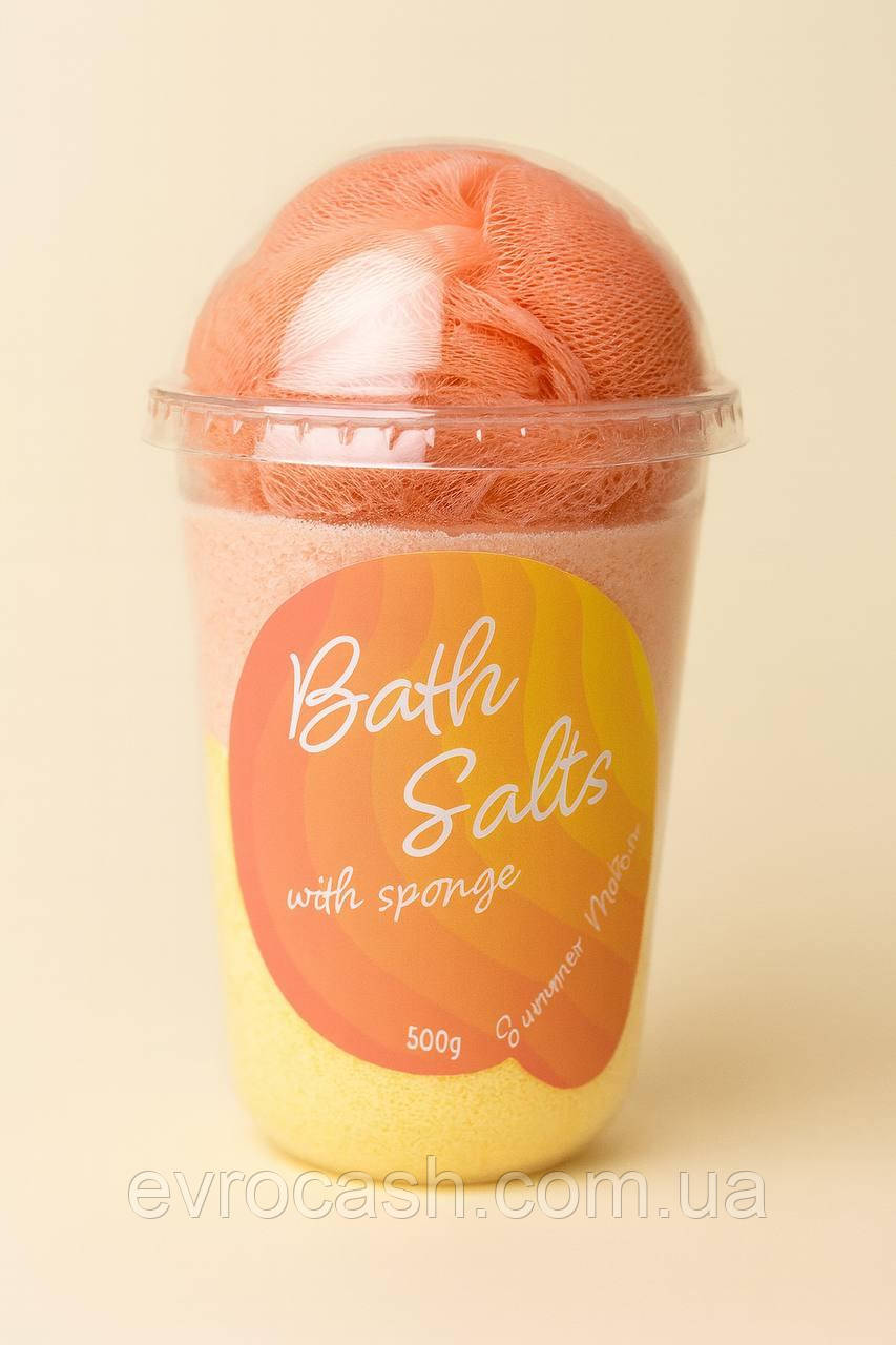 Подарунковий набір сіль до ванни+губка, фото 1