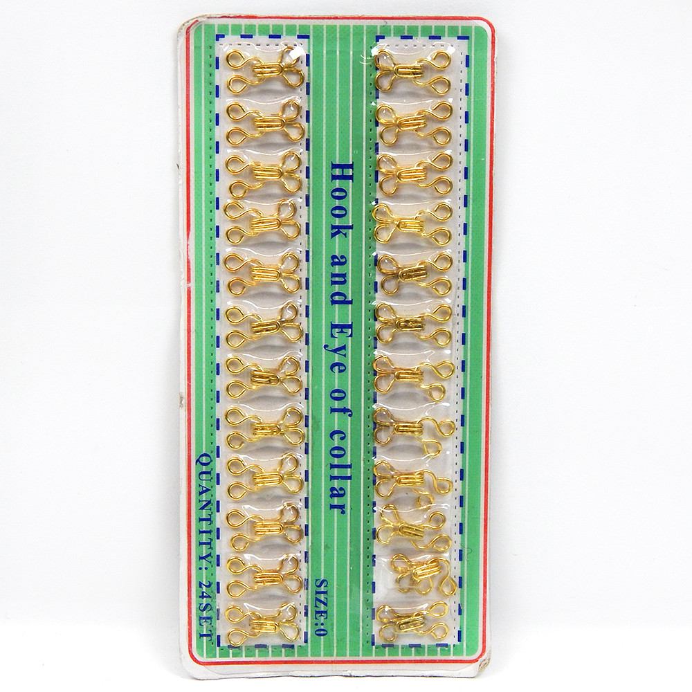 Гачки для одягу пришивні №0, 10х6 мм, золото (24 шт)