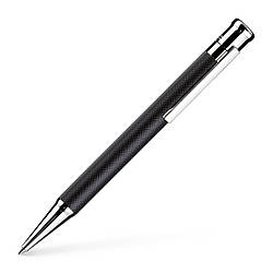 Ручка кулькова OttoHutt серії Design 04 Ballpoint Pen Checked guilloche frosted Black Platin, корпус чорний / платина, 944300
