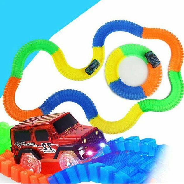 Дитячий гнучкий автомобільний гоночний трек-конструктор Magic Tracks 220 деталей з 1 машинкою Dt, фото 1