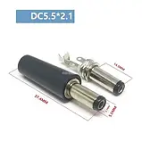 Роз'єм штекер живлення тато 5.5x2.1 довжина 14 мм., фото 2