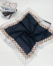 Жіноча брендова хустка Louis Vuitton демісезонна 100*100 см чорний