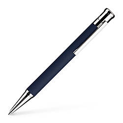 Ручка кулькова OttoHutt серії Design 04 Ballpoint Pen Checked guilloche frosted Blue Platin, корпус синій / платина, 944302