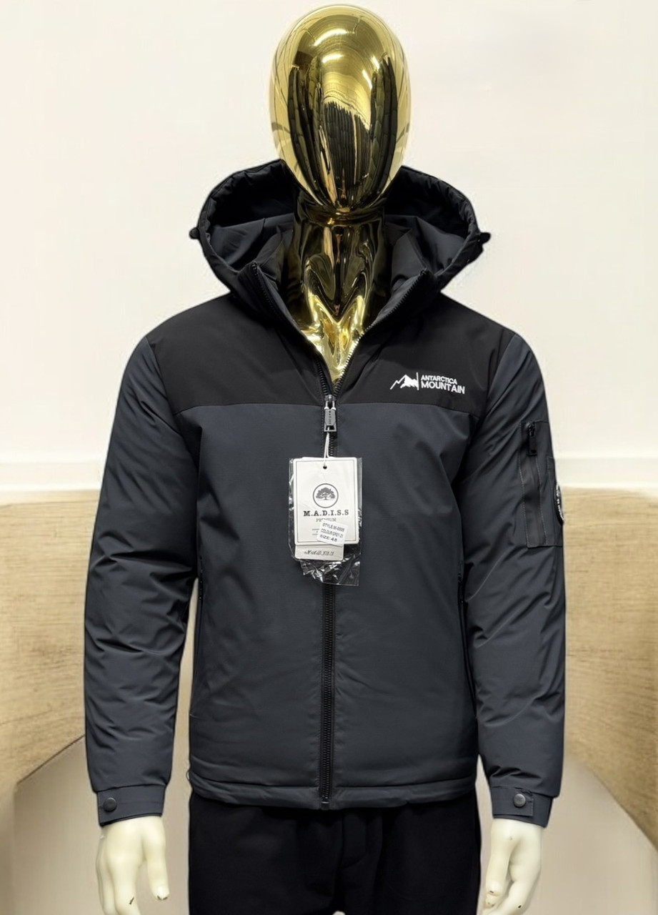 Зимова куртка M.A.D.I.S.S молодіжна коротка з холофайбером,Сірий,M, фото 1