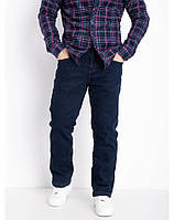 Джинси чоловічі теплі зимові на флісі темно-сині стрейчові класичні розмір 30-36