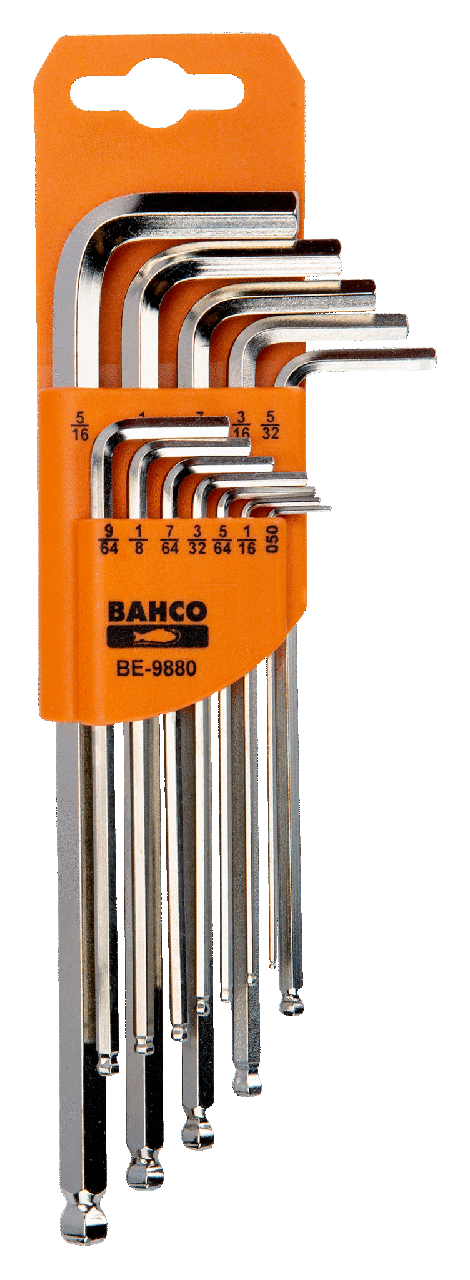 Набір Г-подібних шестигранників дюймових розмірів BAHCO BE-9880, фото 1