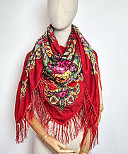 Українська народна хустка Ганна 120х120 см червона