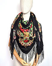 Українська народна хустка Ганна 120х120 см чорна