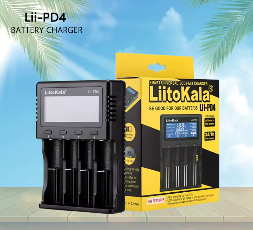 LiitoKala Lii-PD4 — розумний зарядний пристрій для Li-Ion, LiFePO4, NiMH, NiCd LiitoKala Lii-PD4 зарядний пристрій 4 канали